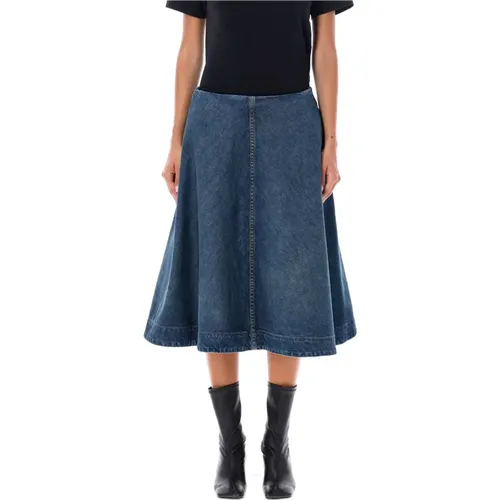 Denim A-Line Skirt , female, Sizes: W26, W27 - Khaite - Modalova