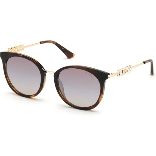 Stylische Sonnenbrille mit verspiegelten braunen Gläsern,Stilvolle Sonnenbrille Schwarz Grau Verlauf,Blaue Verlaufssonnenbrille Gu7645-90W - Guess - Modalova