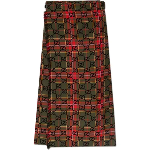 Wool Skirt with Adjustable Leather Straps , female, Sizes: S - Gucci - Modalova
