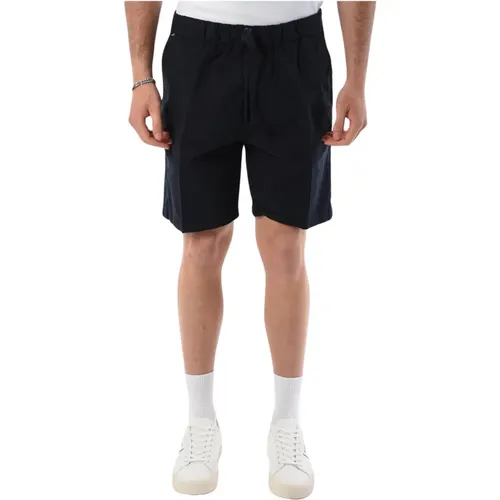Blaue Bermuda-Shorts mit elastischem Bund - Boss - Modalova