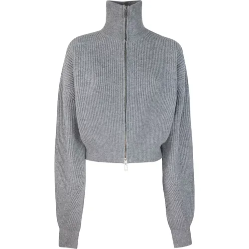 Weicher Woll-Kaschmir-Cardigan Reißverschluss , Damen, Größe: XS - SPORTMAX - Modalova