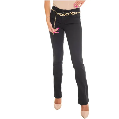 High-Waist Denim Jeans mit Gürtel , Damen, Größe: W30 - Liu Jo - Modalova
