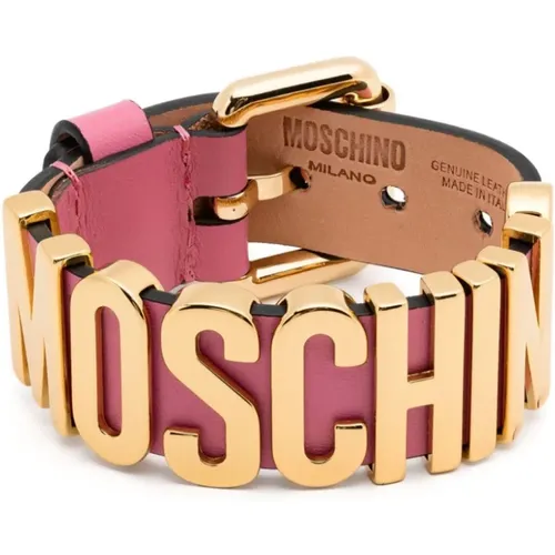 Armband mit Logo-Schriftzug und Steckschließe - Moschino - Modalova