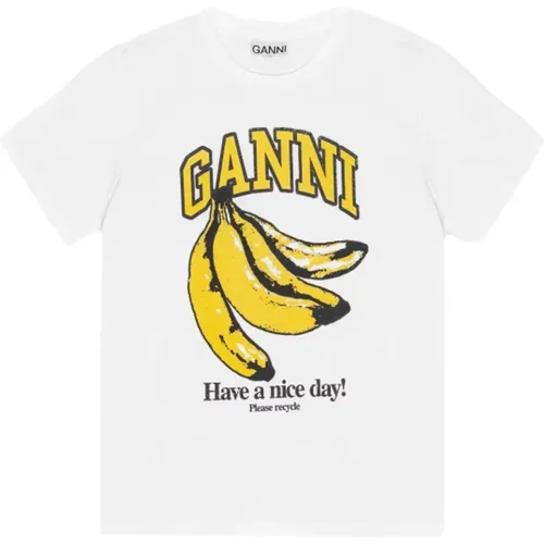 Locker geschnittenes Bananen-T-Shirt mit -Print - Ganni - Modalova