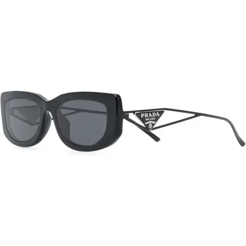 Schwarze Sonnenbrille mit Originalzubehör , Damen, Größe: 53 MM - Prada - Modalova