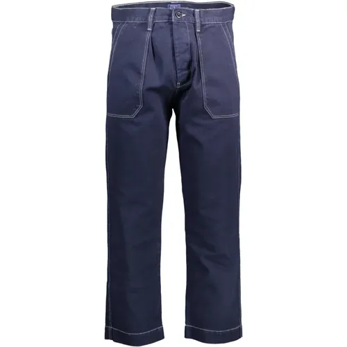 Blaue Slim Hose mit Logo , Herren, Größe: W30 L34 - Gant - Modalova