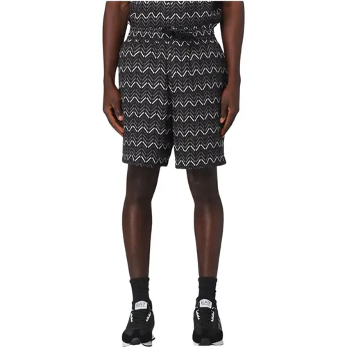 Men`s Patterned Bermuda Shorts , male, Sizes: XL - Emporio Armani - Modalova