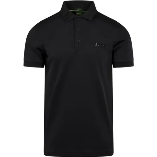 Slim-fit Polo Shirt mit Folienprint-Logo , Herren, Größe: L - Hugo Boss - Modalova