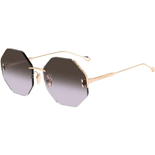 Rose Gold Sunglasses with Grey Violet Shaded Lenses , female, Sizes: 60 MM - Isabel marant - Modalova