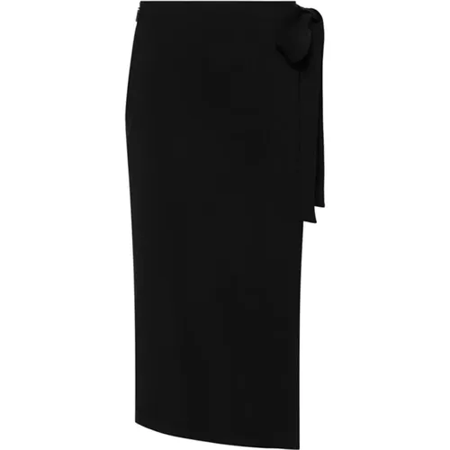 Wool Wrap Midi Skirt , female, Sizes: 2XS - Msgm - Modalova