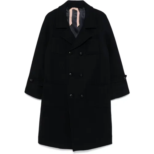 Wool Blend Double-Breasted Coat , female, Sizes: M, L, S - N21 - Modalova