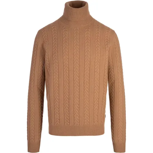 Cable Knit Turtleneck Sweater , male, Sizes: XL, S, 2XL, M - Hugo Boss - Modalova