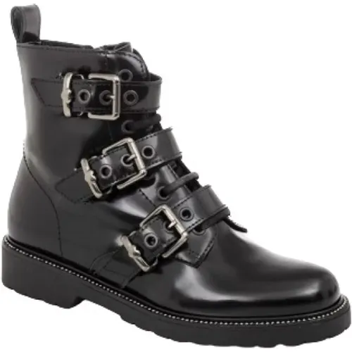 Leather ankle boots with straps , female, Sizes: 4 UK - Twinset - Modalova