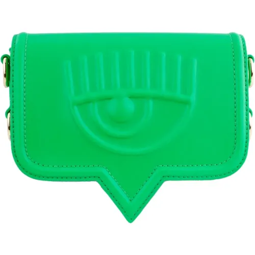 Grüne Synthetikleder Crossbody Tasche , Damen, Größe: ONE Size - Chiara Ferragni Collection - Modalova