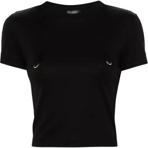 Schwarzes verziertes Damen T-Shirt - Mugler - Modalova