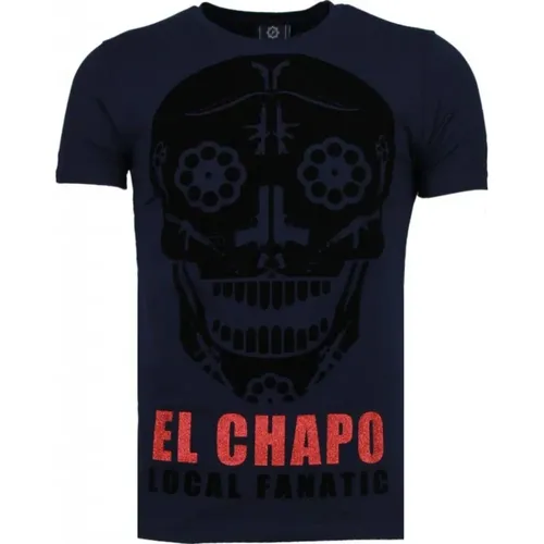 El Chapo Flockprint - Herren T-Shirt - 5084N , Herren, Größe: 2XL - Local Fanatic - Modalova