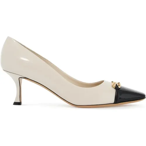 Goldene Gancini Lederpumps , Damen, Größe: 36 1/2 EU - Salvatore Ferragamo - Modalova