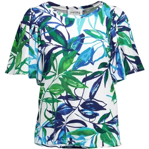 Stylish Leaf Print T-Shirt for Women , female, Sizes: L, M, 2XL - Joseph Ribkoff - Modalova