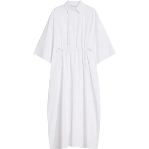Weiße Lange Kleid mit Verstellbarer Gerader Linie und Ausgestelltem Saum , Damen, Größe: 2XS - Max Mara - Modalova