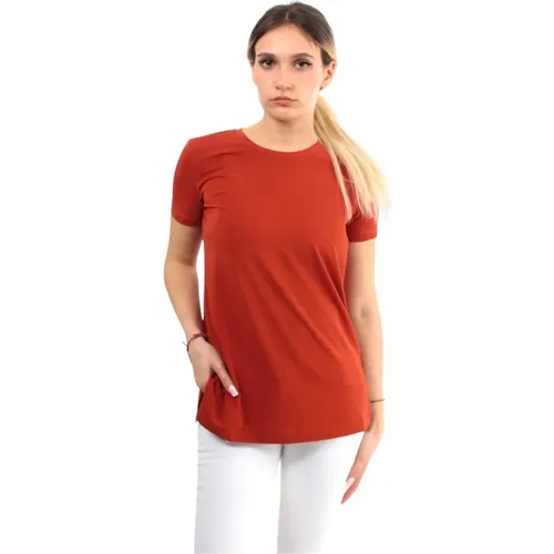 Terracotta T-Shirt mit Rundhalsausschnitt , Damen, Größe: XS - Max Mara - Modalova