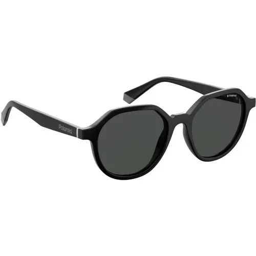 Schwarze Sonnenbrille mit Grauen Gläsern im Sechseckigen Design - Polaroid - Modalova