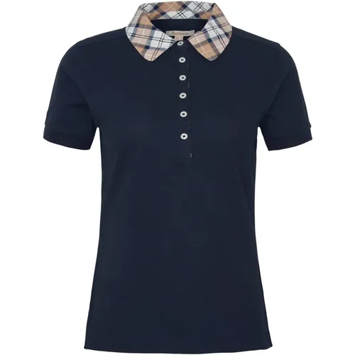 Malvern Tartan Collar Polo Shirt , female, Sizes: M, S - Barbour - Modalova