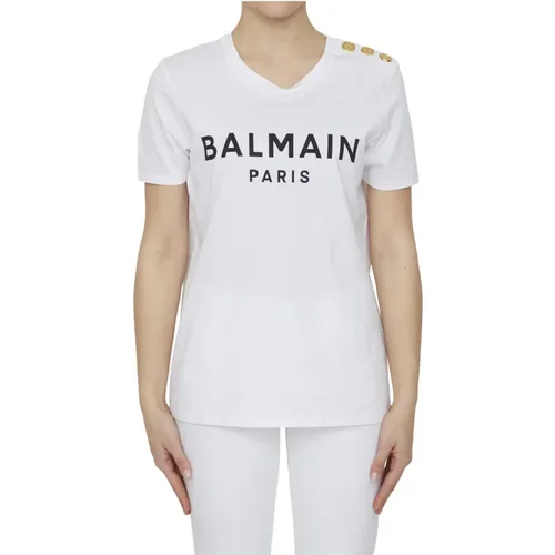 Women Clothing T-Shirts Polos Ss23 , female, Sizes: L, S, M - Balmain - Modalova