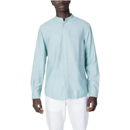 Grünes Mandarin-Kragenhemd Frühling/Sommer , Herren, Größe: 2XL - Antony Morato - Modalova