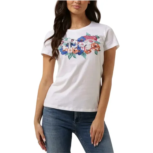 Allover Print Weiße Jersey T-Shirt - Liu Jo - Modalova