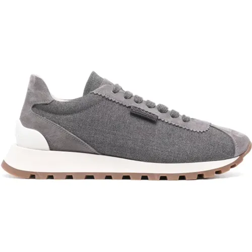 Sneakers with Monili Decoration , female, Sizes: 6 UK, 4 UK - BRUNELLO CUCINELLI - Modalova