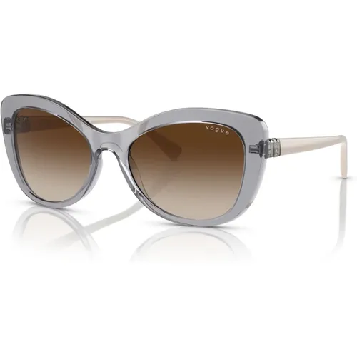 Transparente Grau/Braun Getönte Sonnenbrille,Dunkle Havana Sonnenbrille - Vogue - Modalova