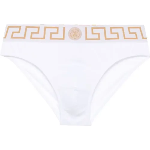 Greek Origin Swimwear Gold , male, Sizes: M, L - Versace - Modalova