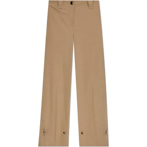 Creased trousers , female, Sizes: M, S, L - Ganni - Modalova