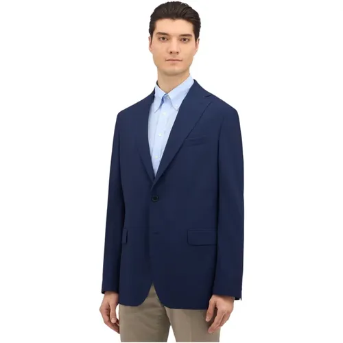 Marineblauer Stretch-Schurwoll-Blazer , Herren, Größe: M - Brooks Brothers - Modalova