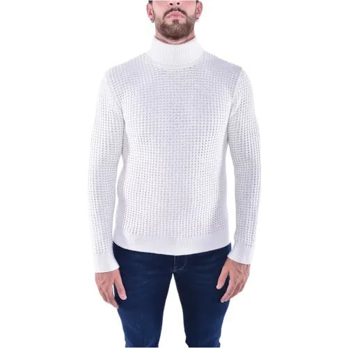 Enganliegender Rollkragenpullover in Creme , Herren, Größe: 2XL - Eleventy - Modalova