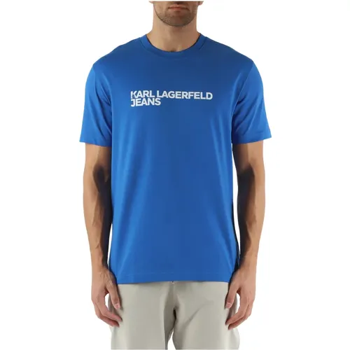 Bio-Baumwolle Regular Fit T-shirt , Herren, Größe: L - Karl Lagerfeld - Modalova