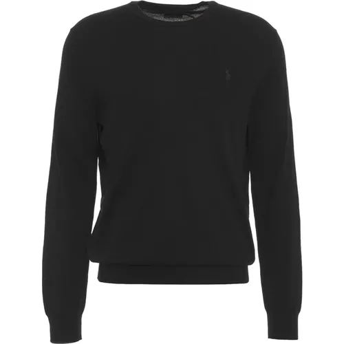 Gerippter Crew Neck Strickpullover , Herren, Größe: L - Polo Ralph Lauren - Modalova