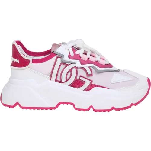 Women's Shoes Sneakers White/pink Ss24 , female, Sizes: 4 UK - Dolce & Gabbana - Modalova