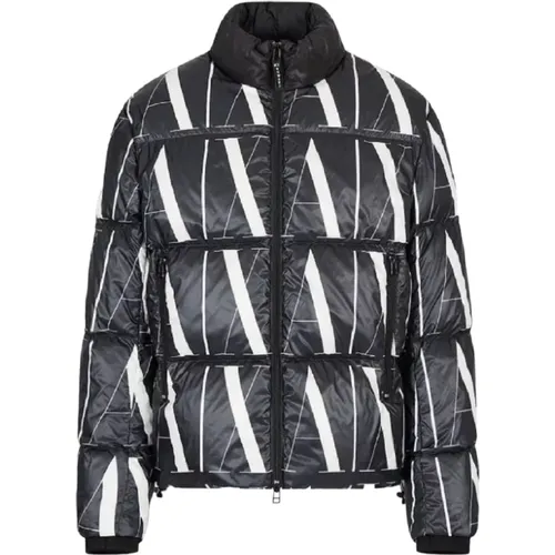 Schwarze Daunenjacke mit Stehkragen , Herren, Größe: L - Armani Exchange - Modalova