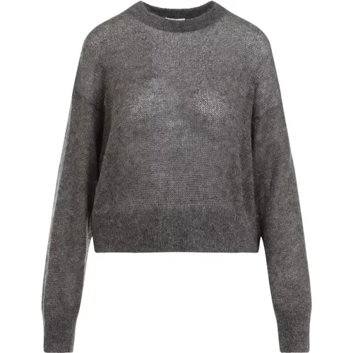 Grey Mohair Sweater Aw24 , female, Sizes: S, M - BRUNELLO CUCINELLI - Modalova