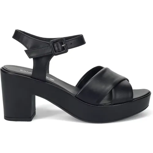 Schwarze Sandalen für Sommeroutfits , Damen, Größe: 35 EU - Sangiorgio - Modalova