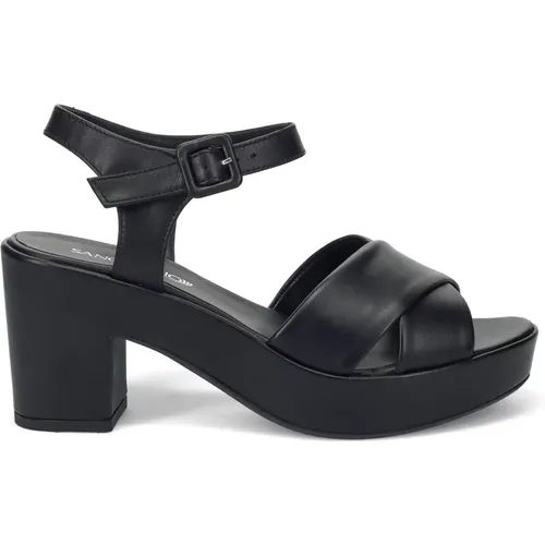 Schwarze Sandalen für Sommeroutfits , Damen, Größe: 39 EU - Sangiorgio - Modalova