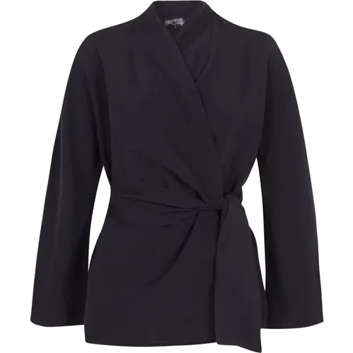 Linen and silk wrap jacket , female, Sizes: XL, M, L - Cortana - Modalova