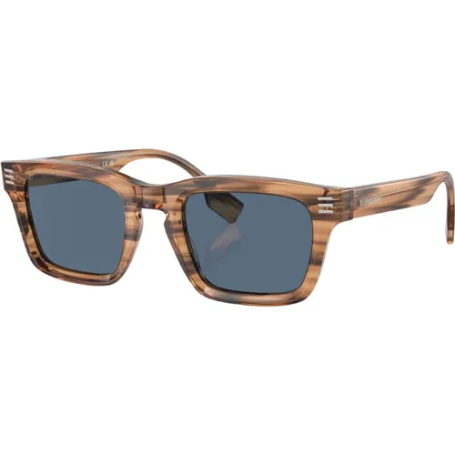 Brown/Dark Blue Sunglasses , male, Sizes: 51 MM - Burberry - Modalova