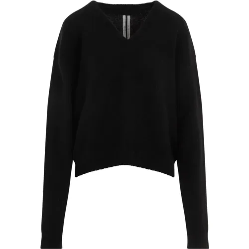 Schwarzer V-Ausschnitt Pullover , Damen, Größe: M - Rick Owens - Modalova