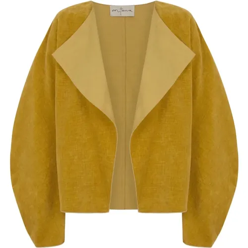 Golden Velvet Short Jacket , female, Sizes: XS, XL, S, L - Cortana - Modalova