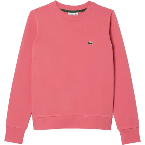 Rosa Pullover Klassisches Krokodil-Stickerei , Damen, Größe: M - Lacoste - Modalova