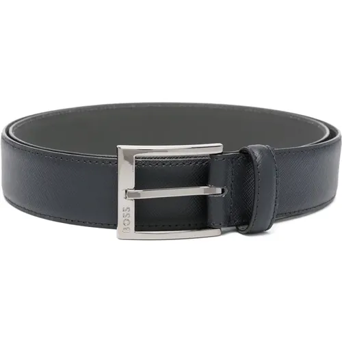 Leather Belt with Designers Code , male, Sizes: 100 CM, 90 CM, 95 CM - Hugo Boss - Modalova