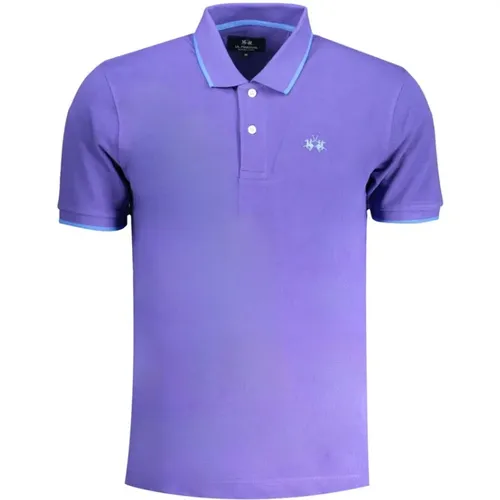 Lila Polo Shirt mit Kurzen Ärmeln , Herren, Größe: L - LA MARTINA - Modalova