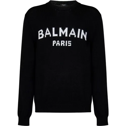 Crew Neck Sweater Aw24 , male, Sizes: L, S, M - Balmain - Modalova